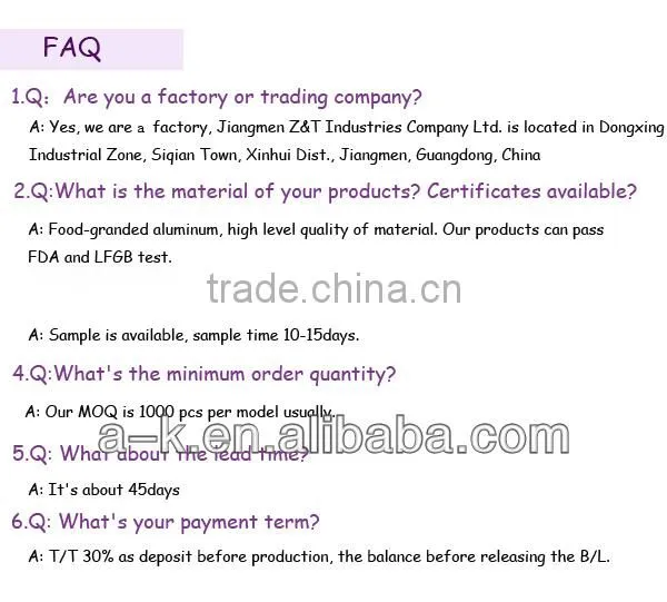 aluminum homeware / aluminum colored jewelry with handle