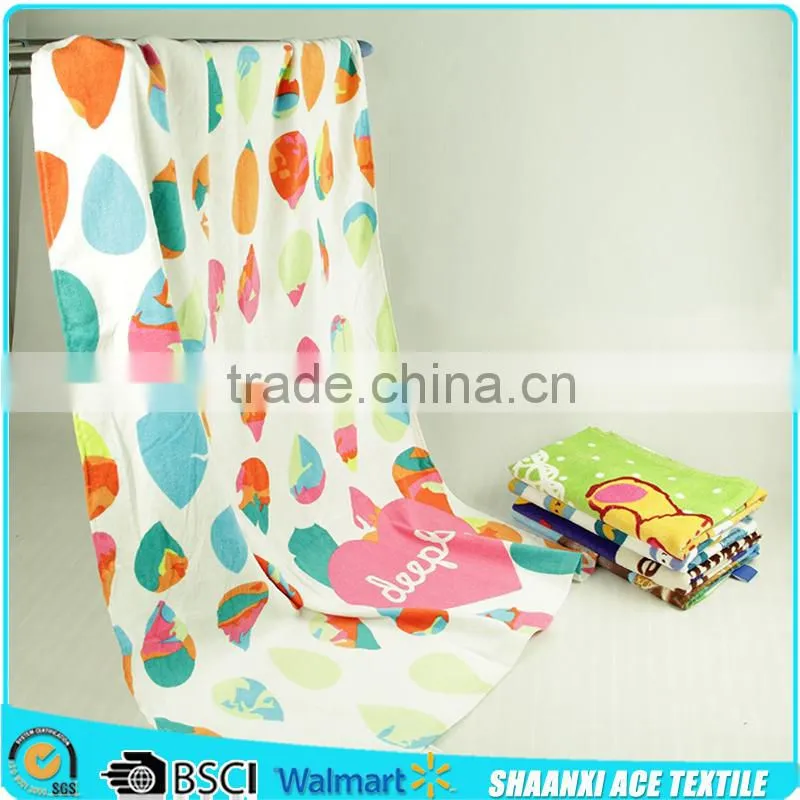 100% cotton customized new fashion letter printed beach towel