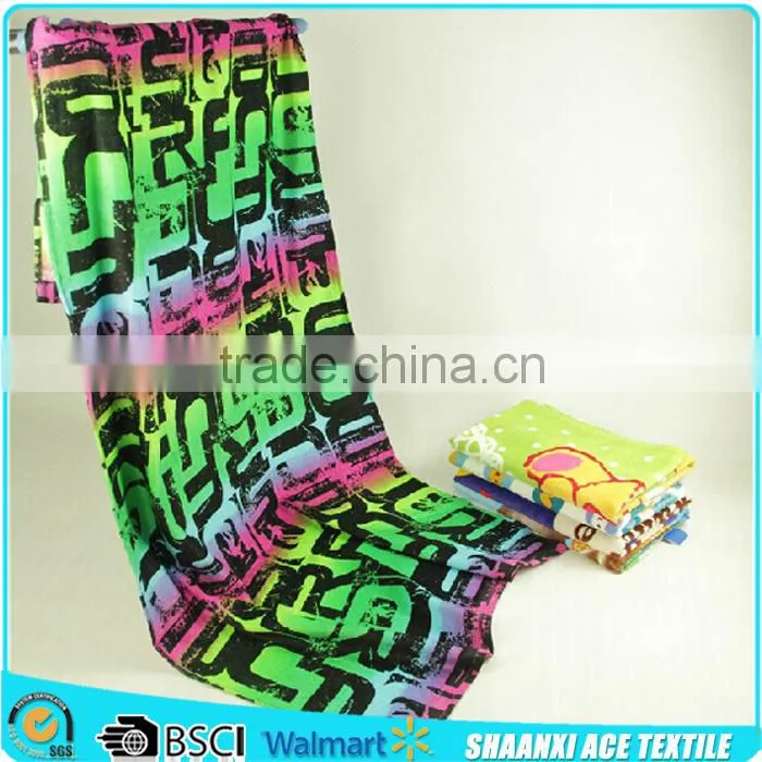 Cheap price velour printing cotton promotional beach towel cheap gift beach towel