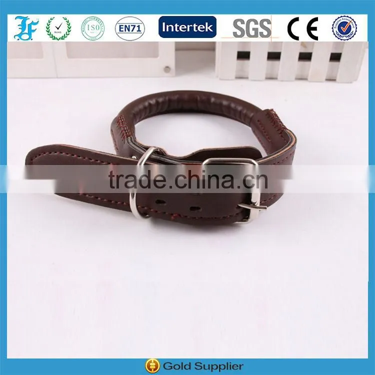 LF High-end Durable Diamtere 26MM Rolled Leather Dog Collar