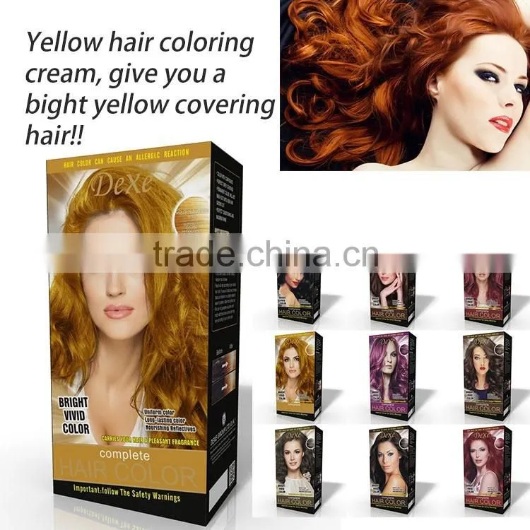Cosmetics cream type non allergic permanent copper hair color