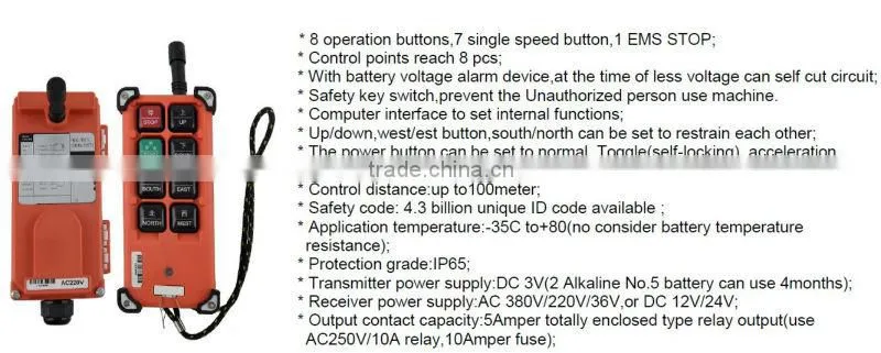 A++ radio remote control for hoist Industrial Wireless Remote Control manufacturer China supplier