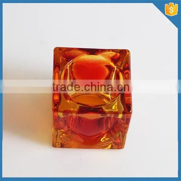 Hot selling square round glass candle holder in China