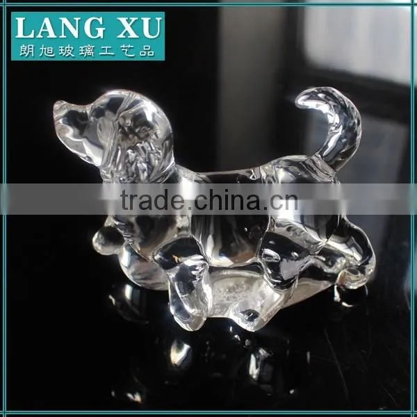Hand Pressed Dog animal shape glass cnadlestick holders