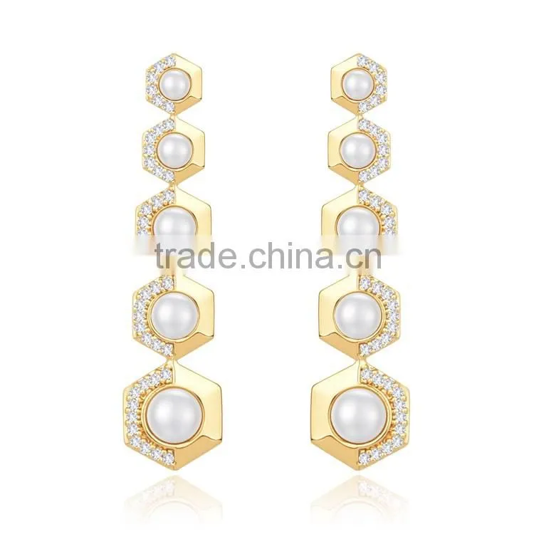 Kingman fashion 14k gold spiky snug crystal ball earrings