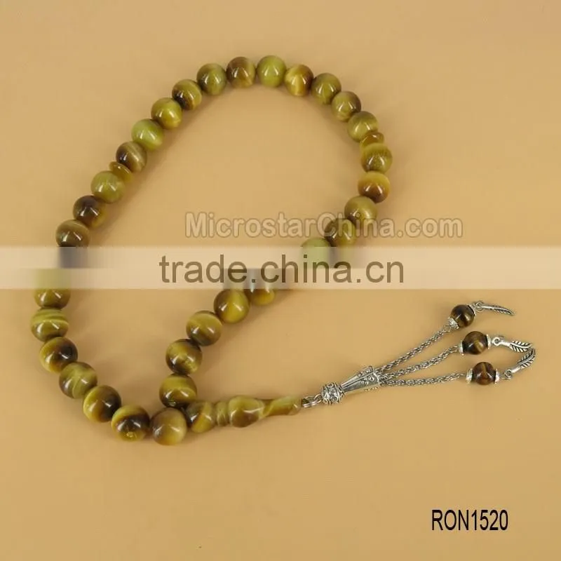 Allah misbaha cheap tasbih muslim small size 8mm grey agate prayer beads tesbih