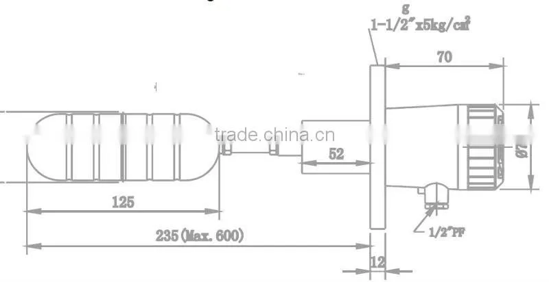 Side mounted oil float level sensor