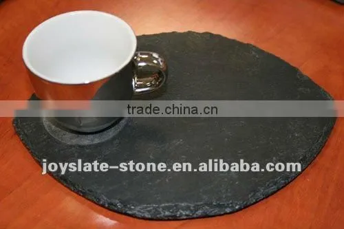 Chinese square drinking black slate coaster placemat