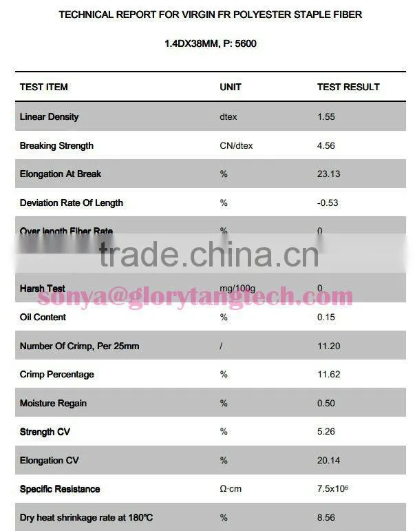 anti flame fiber, anti flame polyester staple fiber, virgin grade