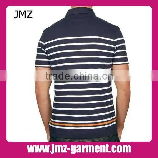 Mens polo collar striped t shirt