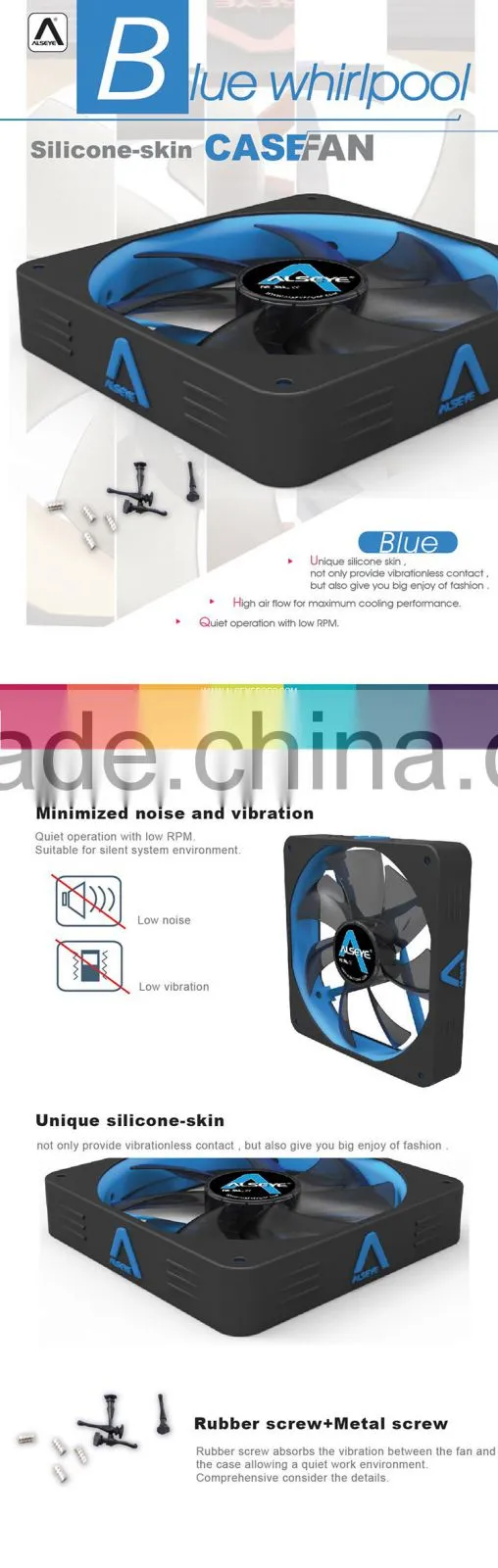 Alseye Blue whirlpool / ASCF-14025Si fan controller computer control pc case fan