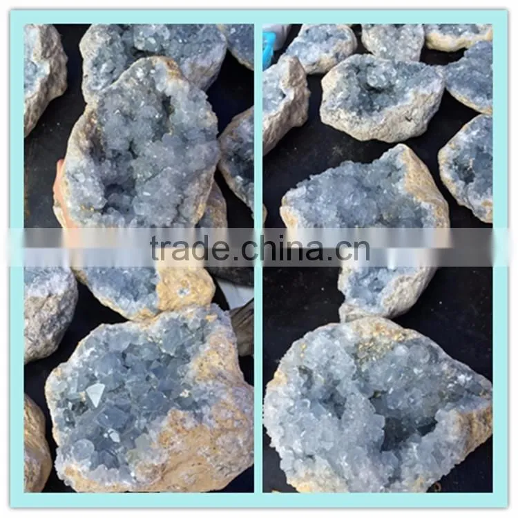 Natural Rock Blue Spar Kyanite Geode Crystal Stone For Sale