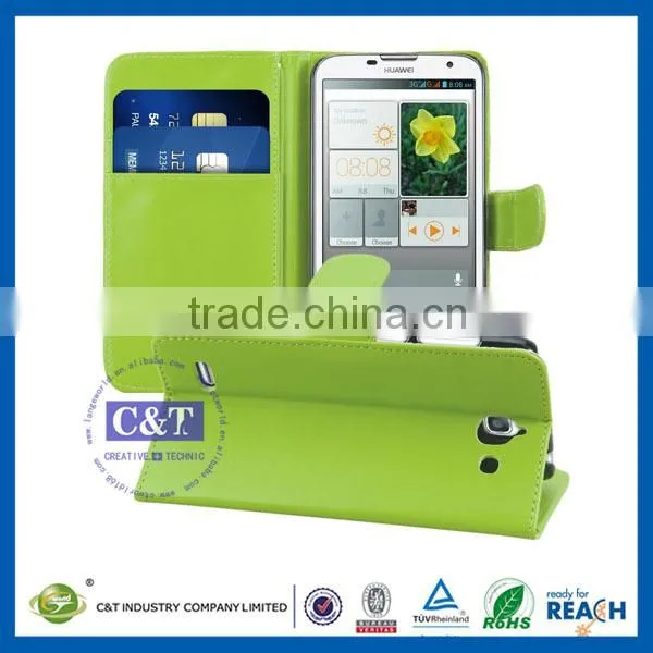 C&T Excellent Quality Most Popular Magnetic Leather Card Slot Case for Huawei Ascend G730