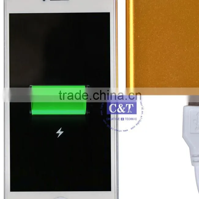 C&T High Capacity 6000mAh Ultra Thin Aluminum Alloy Design Portable External Battery power bank