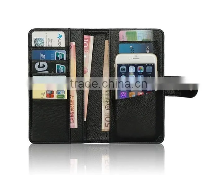 Genuine Leather Wallet Case for Mobile Phone,Cards and Money,Super Slim Design