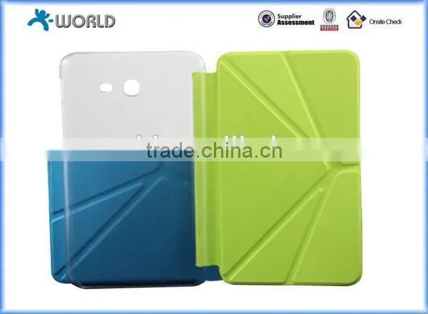 Origami Stand Leather Case for Samsung Galaxy Tab A 7.0 with Fingerprint Resistance Matt Back Case