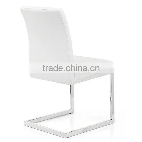 modern white dining chair with leg stainless steel