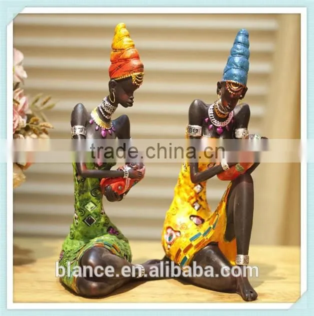 polyresin African mother figurine holy family figurine for home decoration