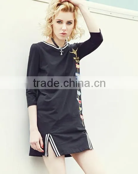 Custom Women's Emboridery Split cotton Sport dress