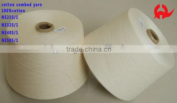 Reputation first 100% combed cotton yarn NE 50/1 for knitting and weaving