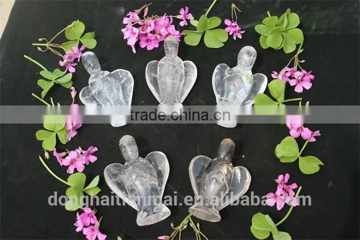 Wholesale Clear Quartz Crystal Angels Carving /Natural Energy Crystals Angel Figurine