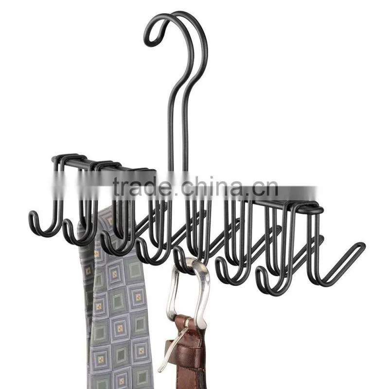 Icegreen Silver Tie and Belt Hanger Hook Accessory Rack for Closet Accessories