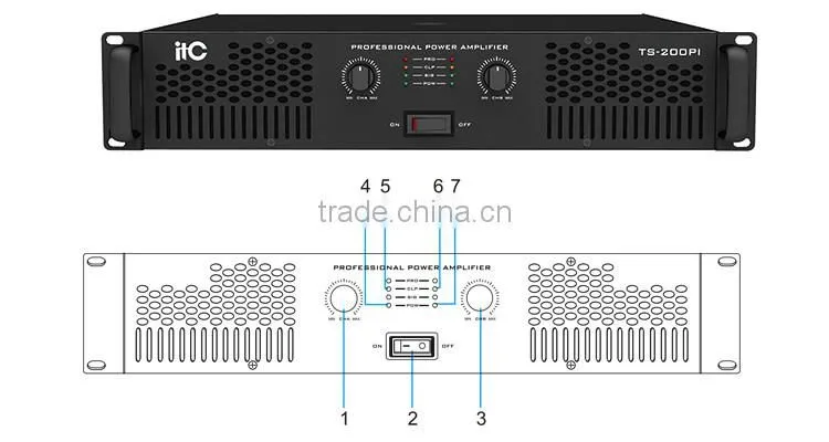 ITC TS-200PI Series Professional Audio Power Amplifier for church sound system