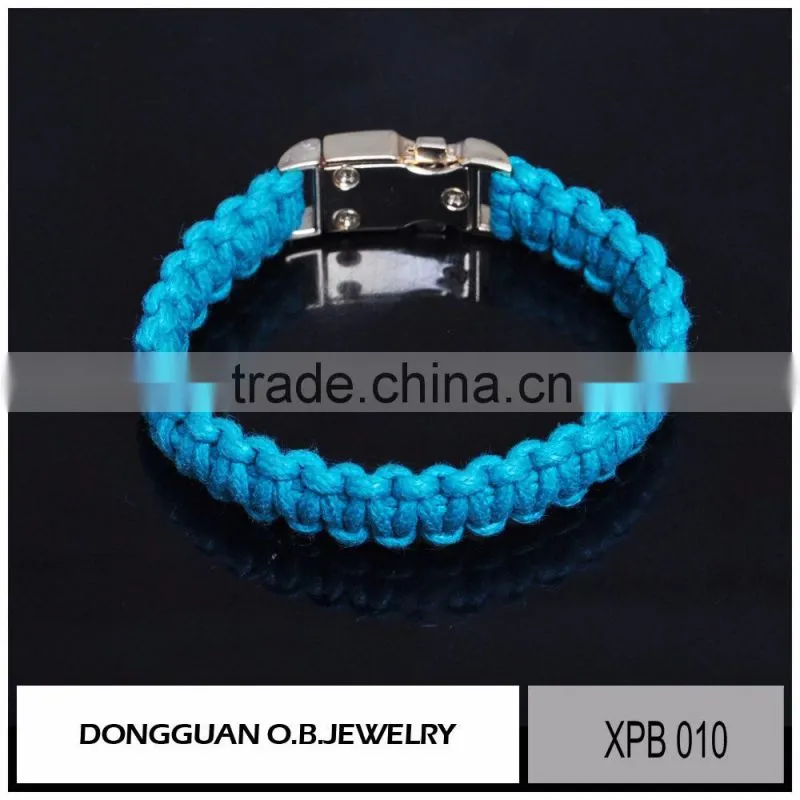 Fashion 316I stainless steel bracelet for women/blue color rope bracelet