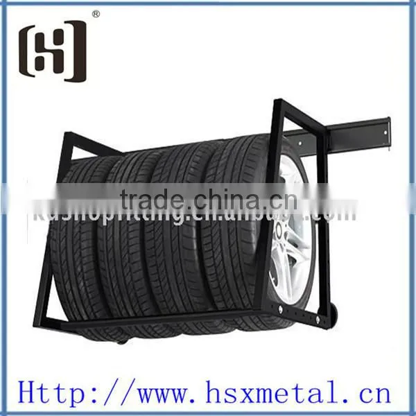 Simple type wall mount tire storage stacking rack