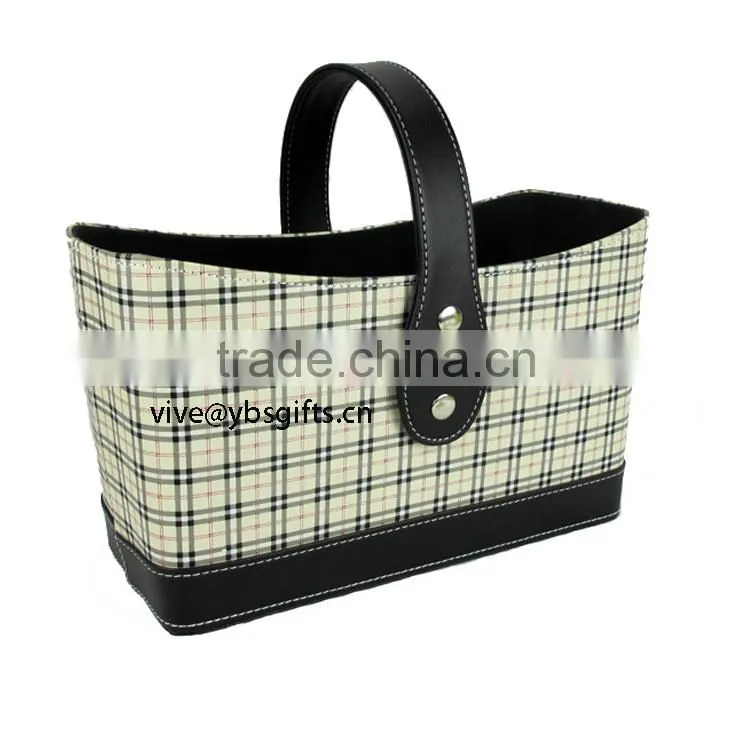 leather wine basket