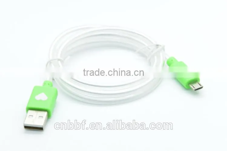 Glow in the dark micro usb charging sync cable