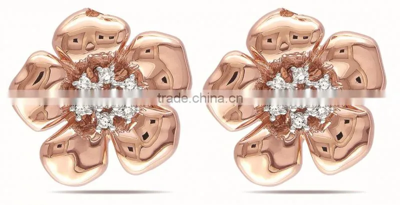 925 Sterling Silver Rose Gold Vermeil Flower Ring