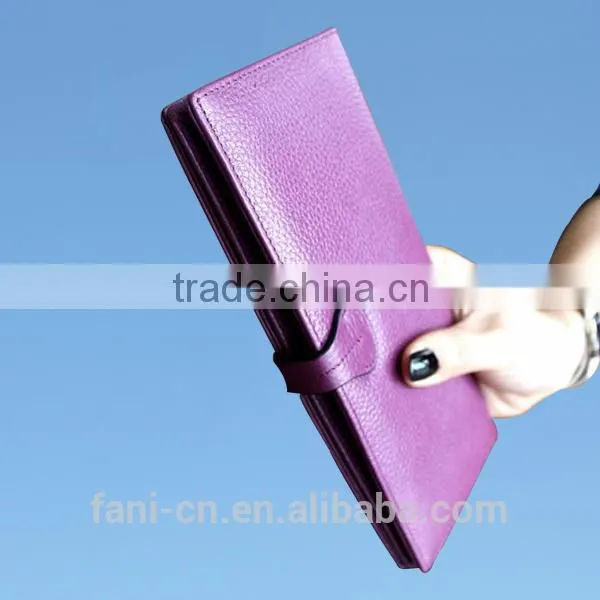 Chinese designer design genuine leather clutch purse for ladies with luxury appearance