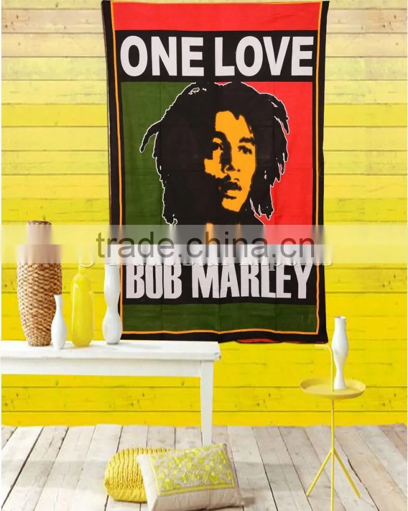 Wholesale Bob Marley Tapestry Indian Wall Hanging Hippie Tapestries Cotton Bedspread Boho Picnic Throw