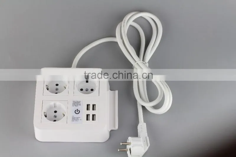 Schuko standard 5V 8A charging 4 usb new arrival outlets with phone holder
