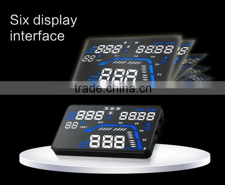 Q7 HUD 5.5 inch Car GPS Head Up Display Windscreen Projector Vehicle Speed Warning Fuel Consumption Car Driving Data Diagnosis
