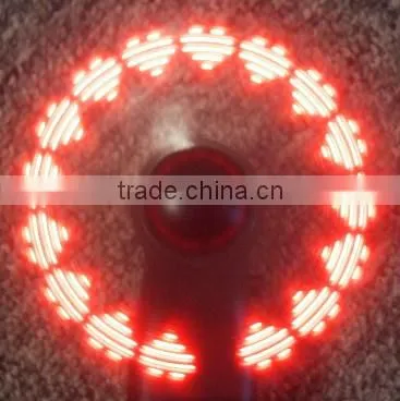 Promotional mini flashing 7 led message usb fan