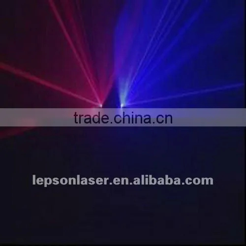 double heads red and blue pub laser light show for small pop music live performance