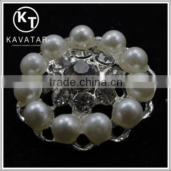 Good quality NK021 metal flower rhinestone button lead free metal shank buttons