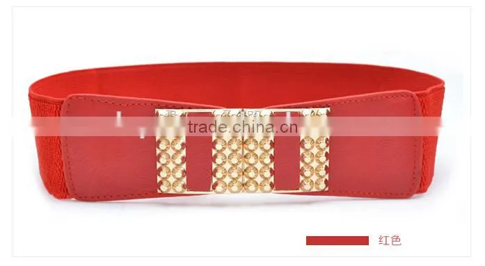 fashion metallic gold belt wide leather belt for girls and women