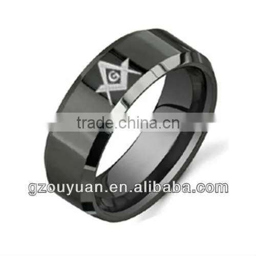 8MM Black Tungsten Wedding Band Ring Laser Etched Cross and Thorn Design Sizes 4 to16