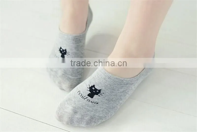 Factory Hot Sale Latest Design Fashion Women Cartoon Cotton Socks,Fashion No Show Socks