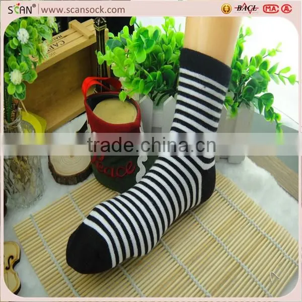 factory wholesale custom girl stripe black color tight socks cotton