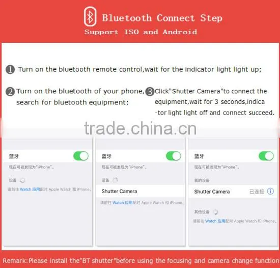 Wholesale multifunctional bluetooth remote controler color optional selfie assistant