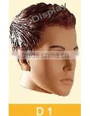 Male wig display mannequin head with plastic material