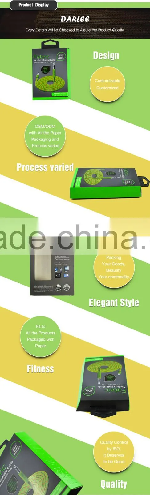 Unique design embossed UV custom logo special shape recyclable hdmi cable paper packing boxes