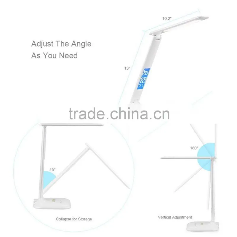 Modern Desk Lamp Dimmable Reading Light with Temperatures, 3 Color Mode,5-Level Dimmer