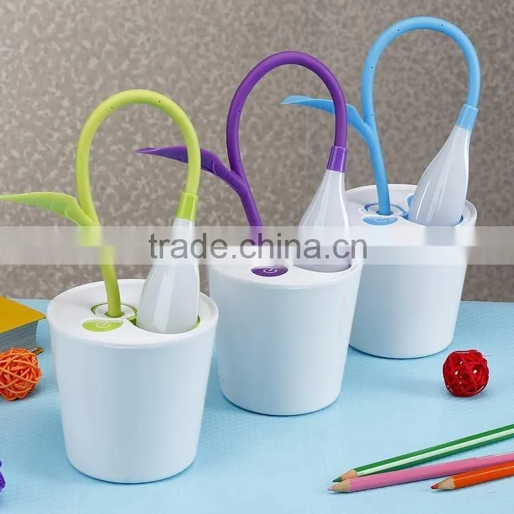 Modern Sapling Pen - holder Desk Light Lithium Battery Led Table Lamps with Touch Dimmer