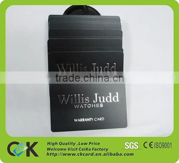 High quality International warranty card/product quality card