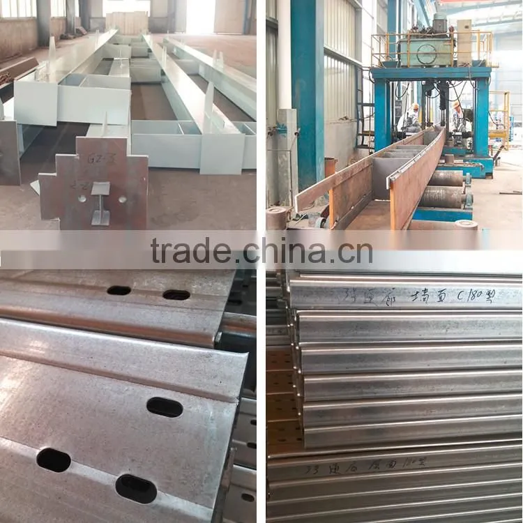 Low cost pre engineered light structural steel workshop with CE ISO certificates